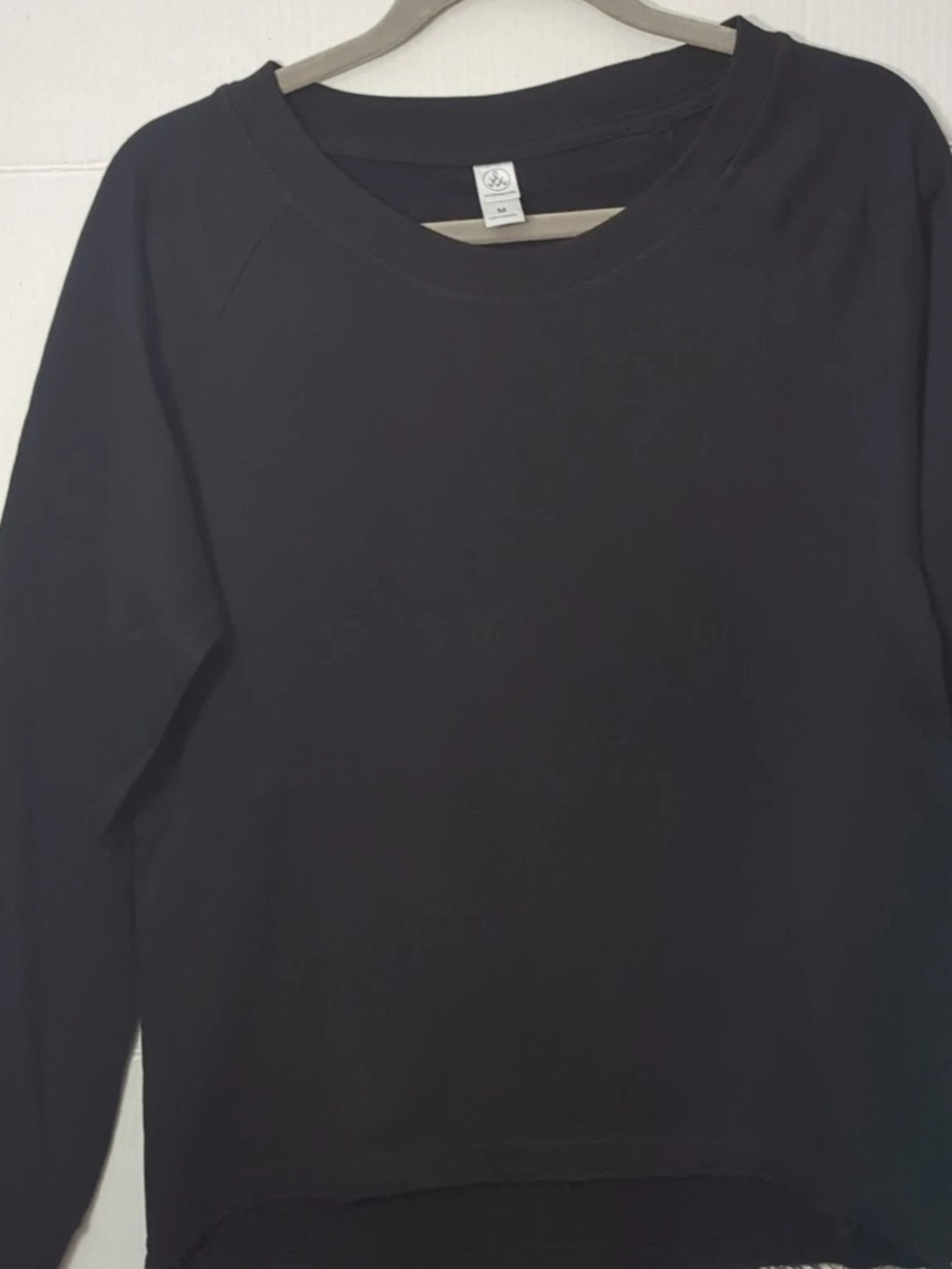 Alternative Apparel Women's Black Crew Neck Pullover Fleece Cotton Sweatshirt M